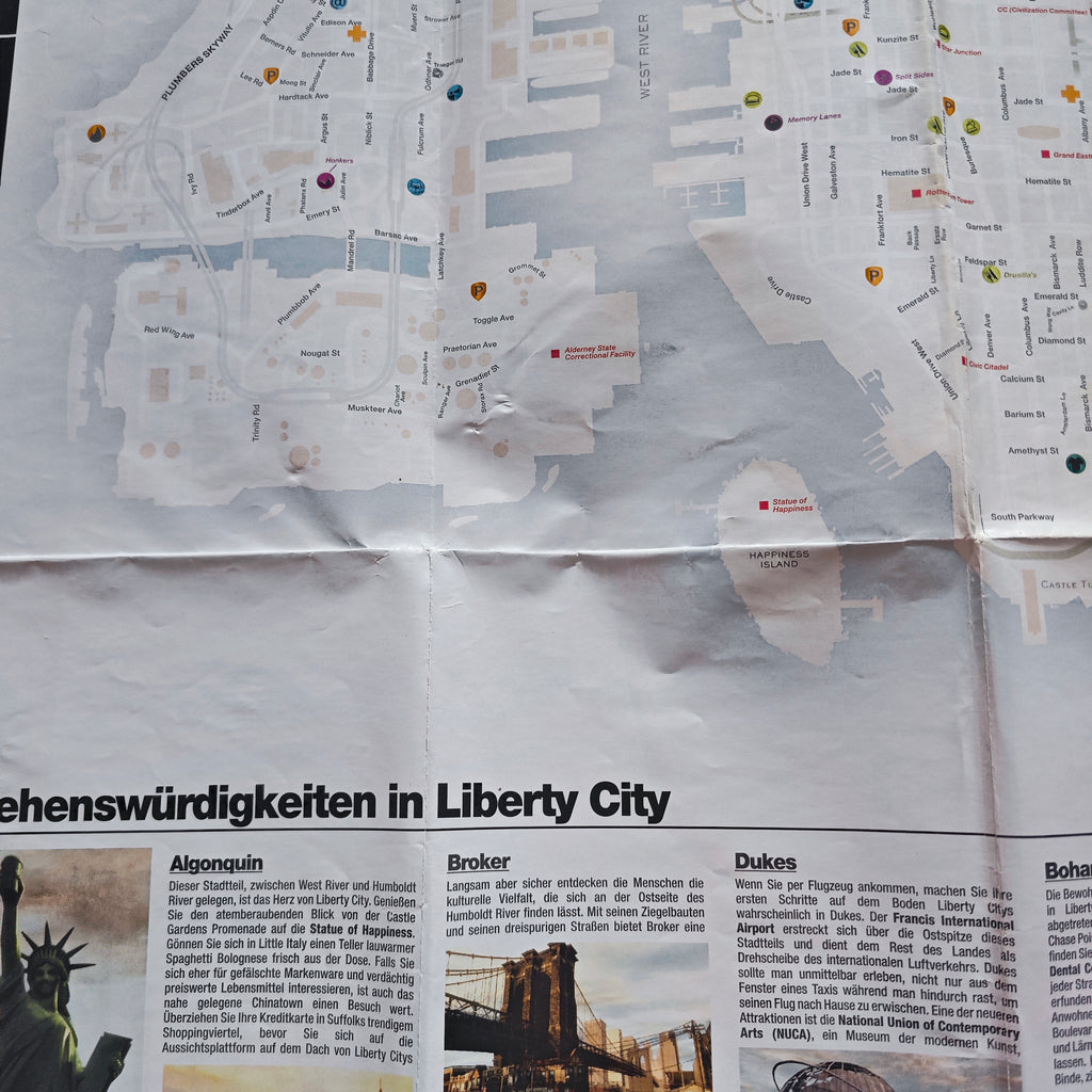 GTA IV Stadtplan Poster – Detail: Algonquin Nord mit U-Bahn-Linien