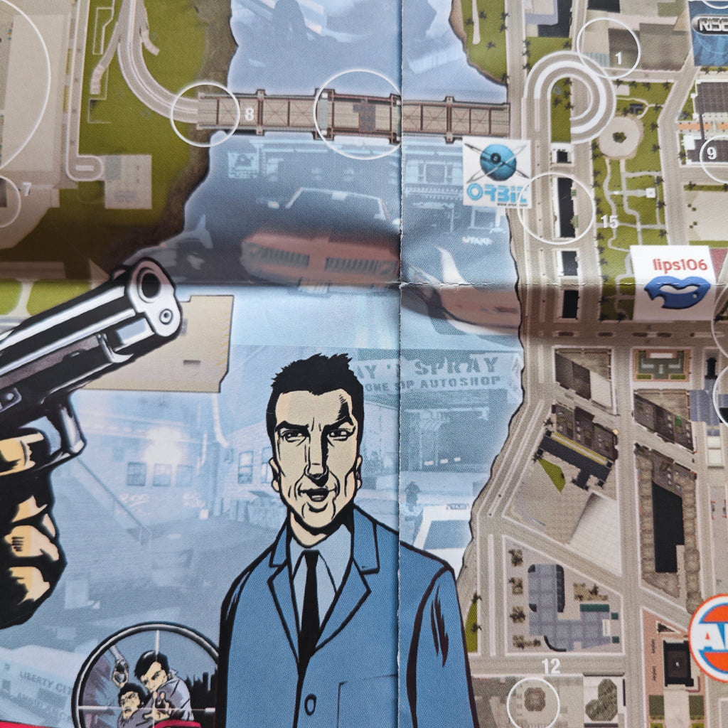 GTA III Stadtplan – Detailaufnahme mit Niko Bellic