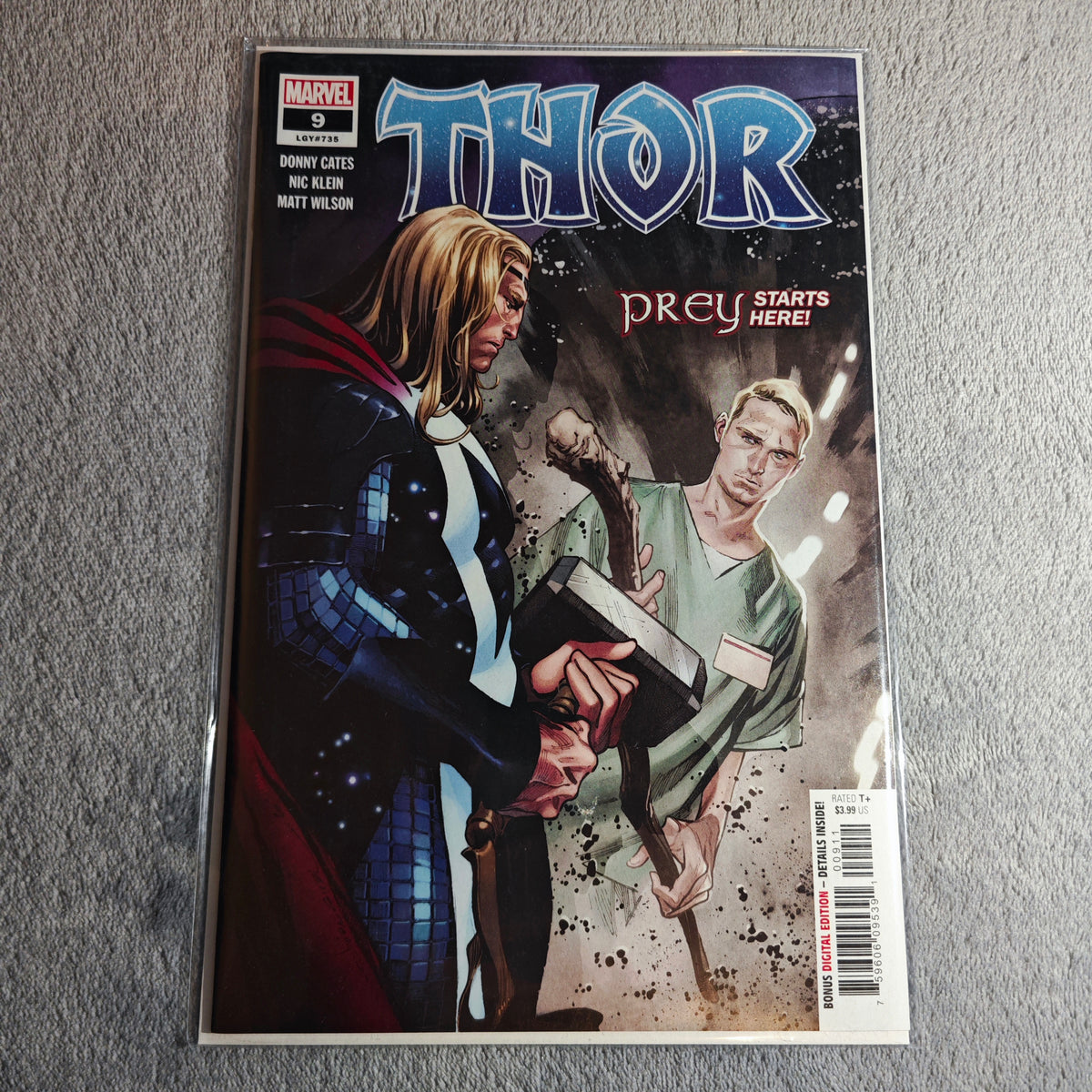 Thor Nr. 9, Marvel US-Comic mit Prey starts here Cover, gebrauchtes Exemplar in Schutzhülle
