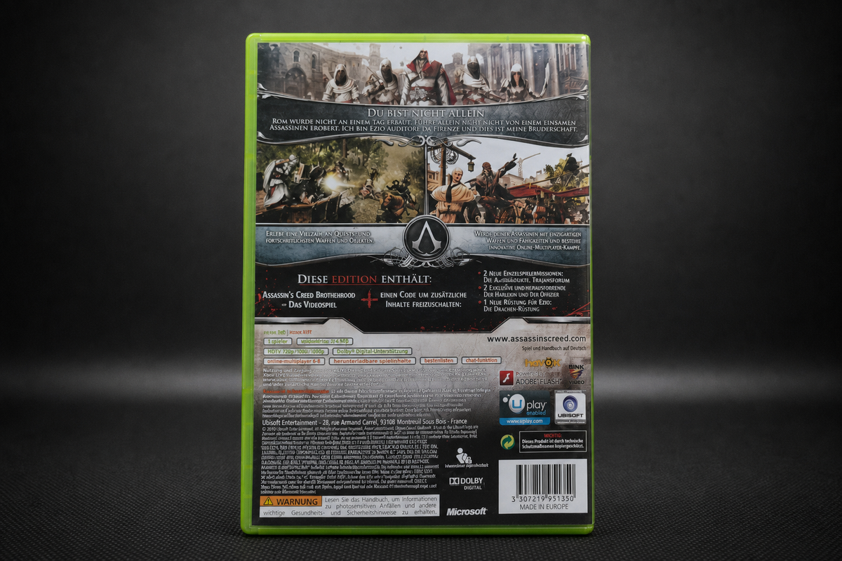 Assassin's Creed Brotherhood Xbox 360 Classics – Rückseite