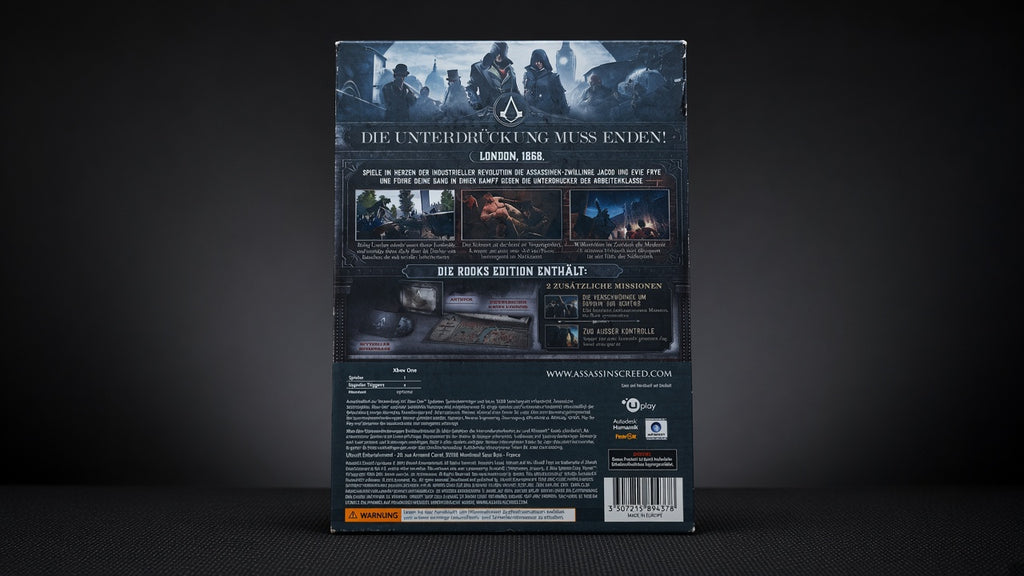 AC Syndicate Rooks Edition Xbox One – Rückseite Metallbox