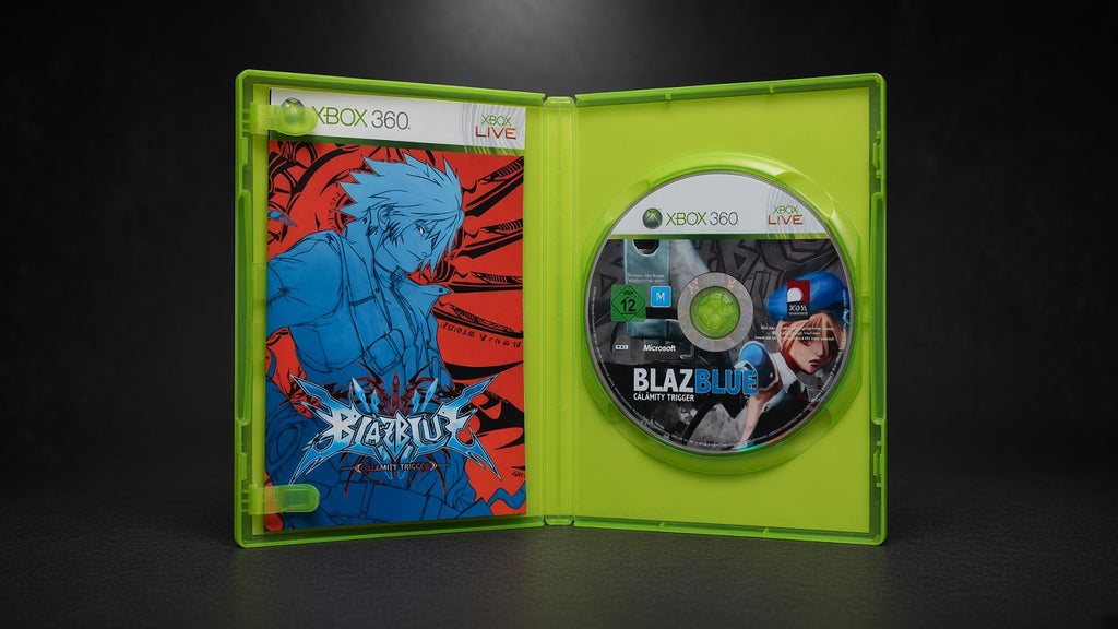 BlazBlue Calamity Trigger Xbox 360 – Geöffnet mit CD und Innencover