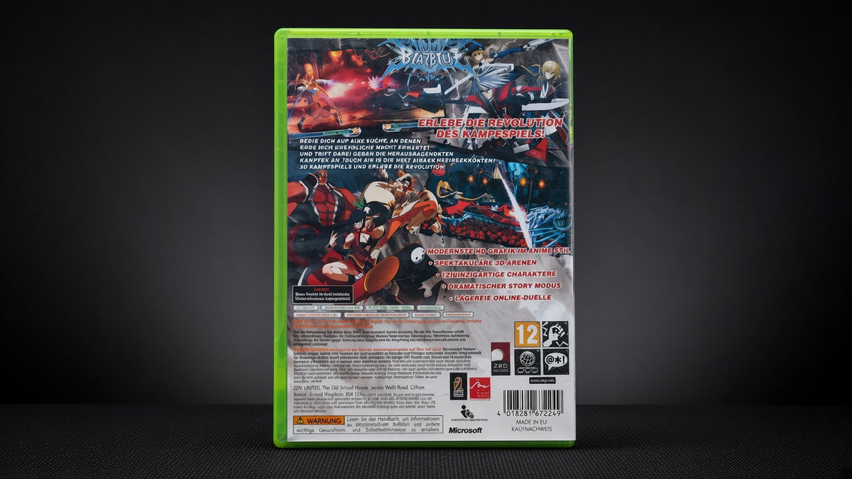 BlazBlue Calamity Trigger Xbox 360 – Rückseite