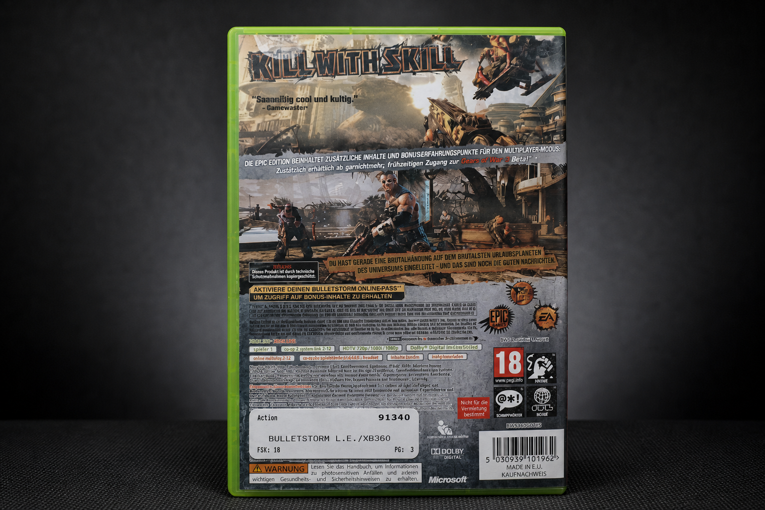 Bulletstorm Epic Edition Xbox 360 – Rückseite