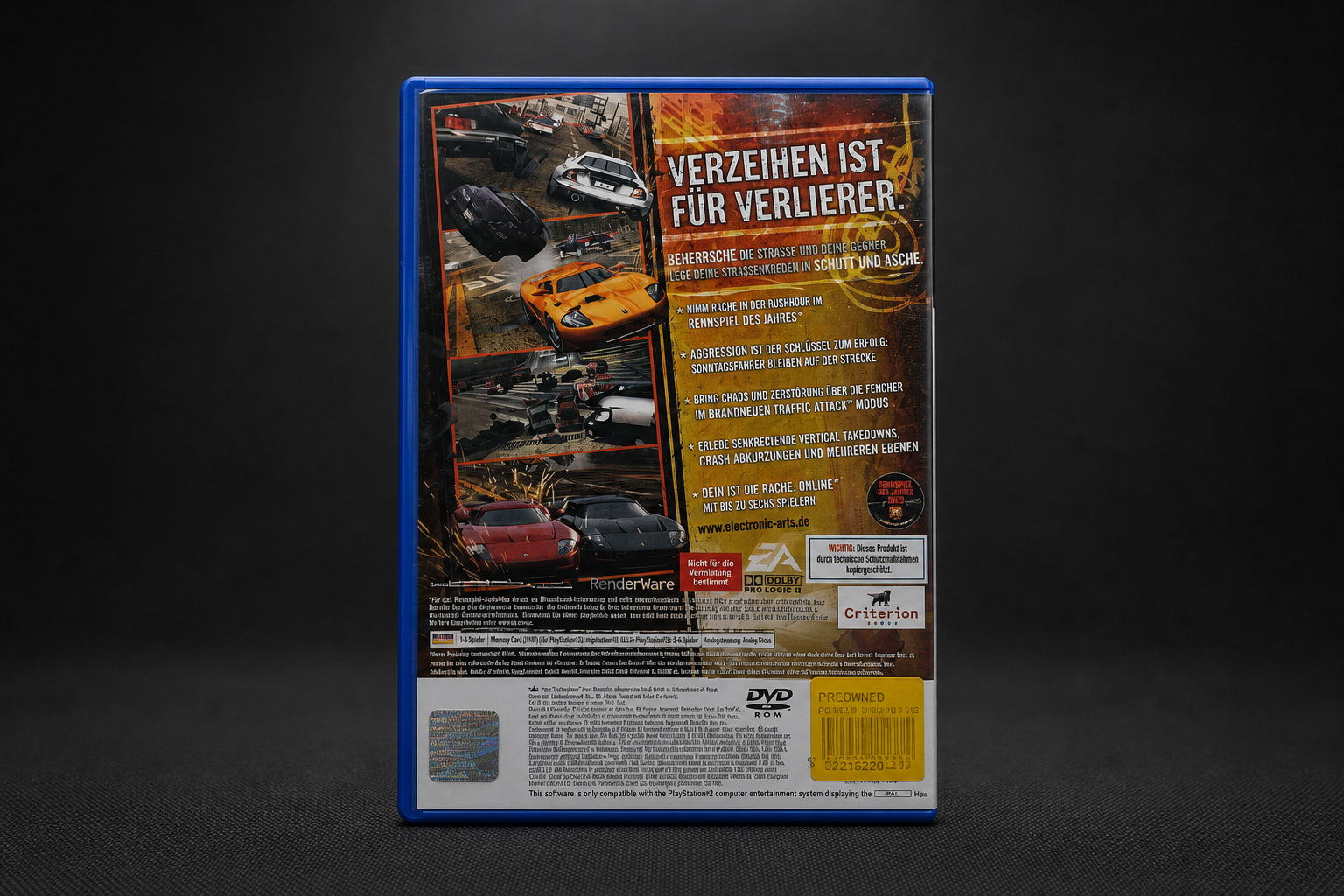 Burnout Revenge PS2 – Rückseite