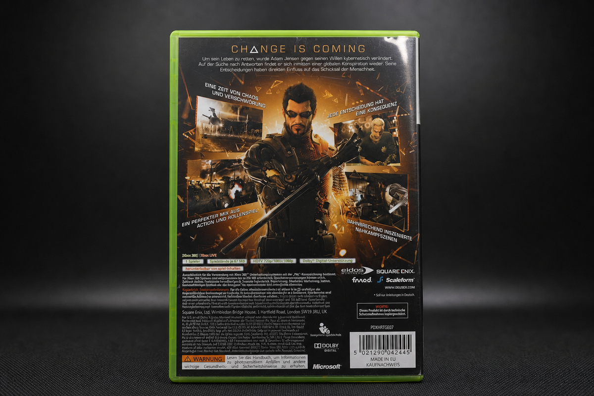 Deus Ex Human Revolution Xbox 360 – Rückseite