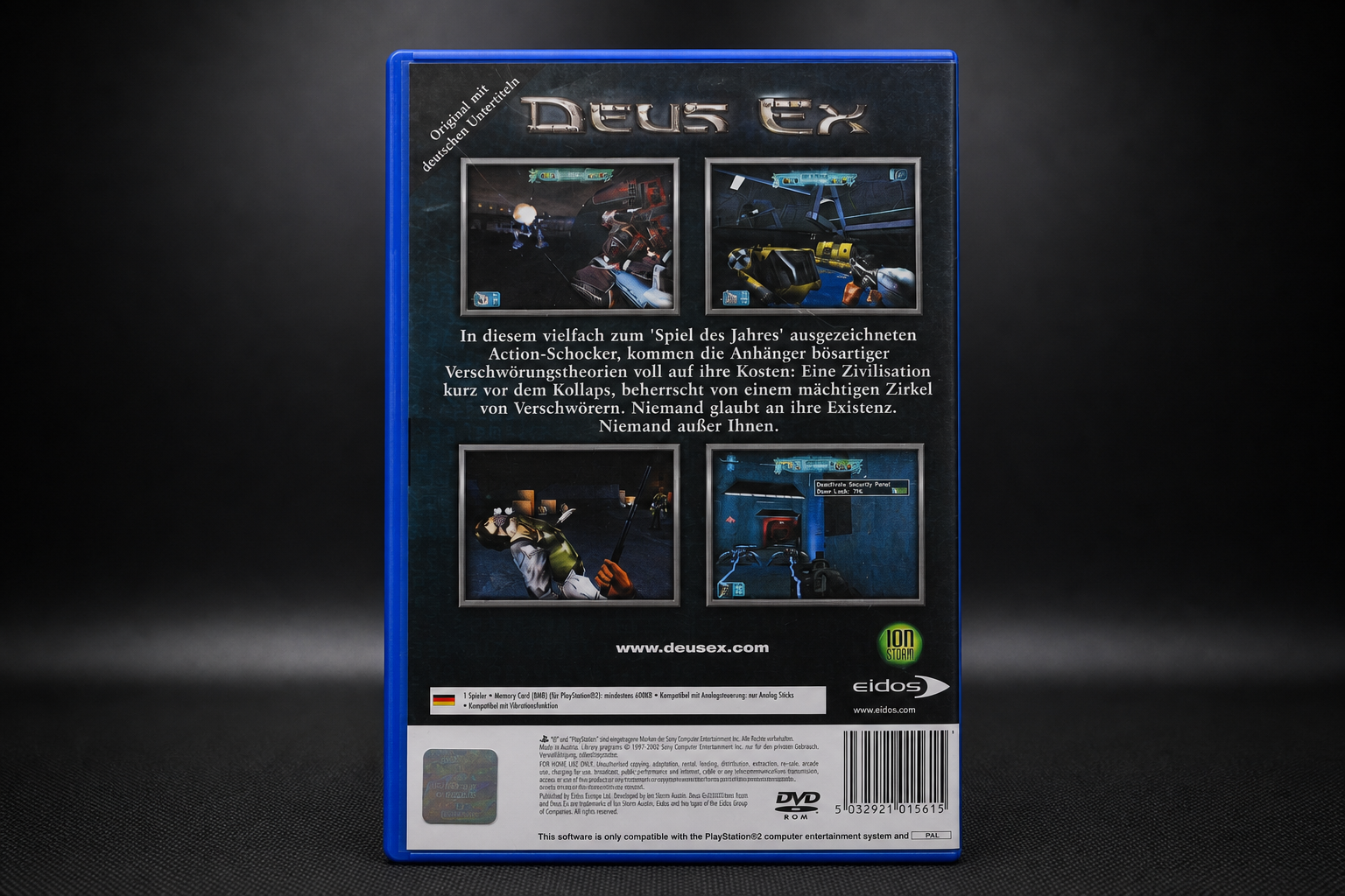 Deus Ex PS2 – Rückseite