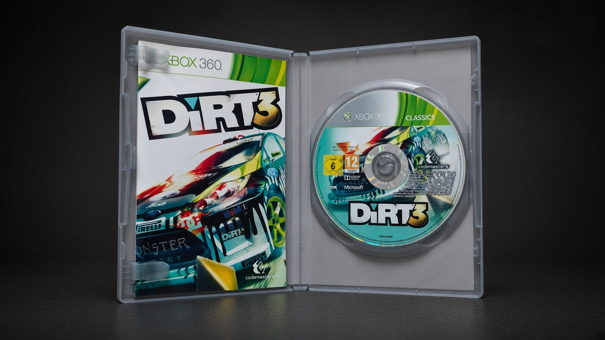 DiRT 3 Xbox 360 Classics – Geöffnet mit CD und Innencover