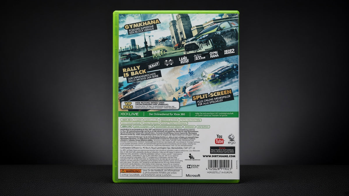 DiRT 3 Xbox 360 Classics – Rückseite