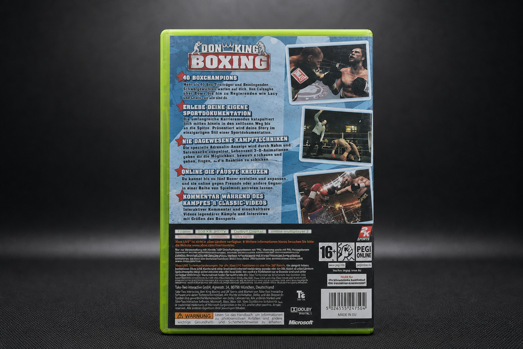 Don King Boxing Xbox 360 – Rückseite