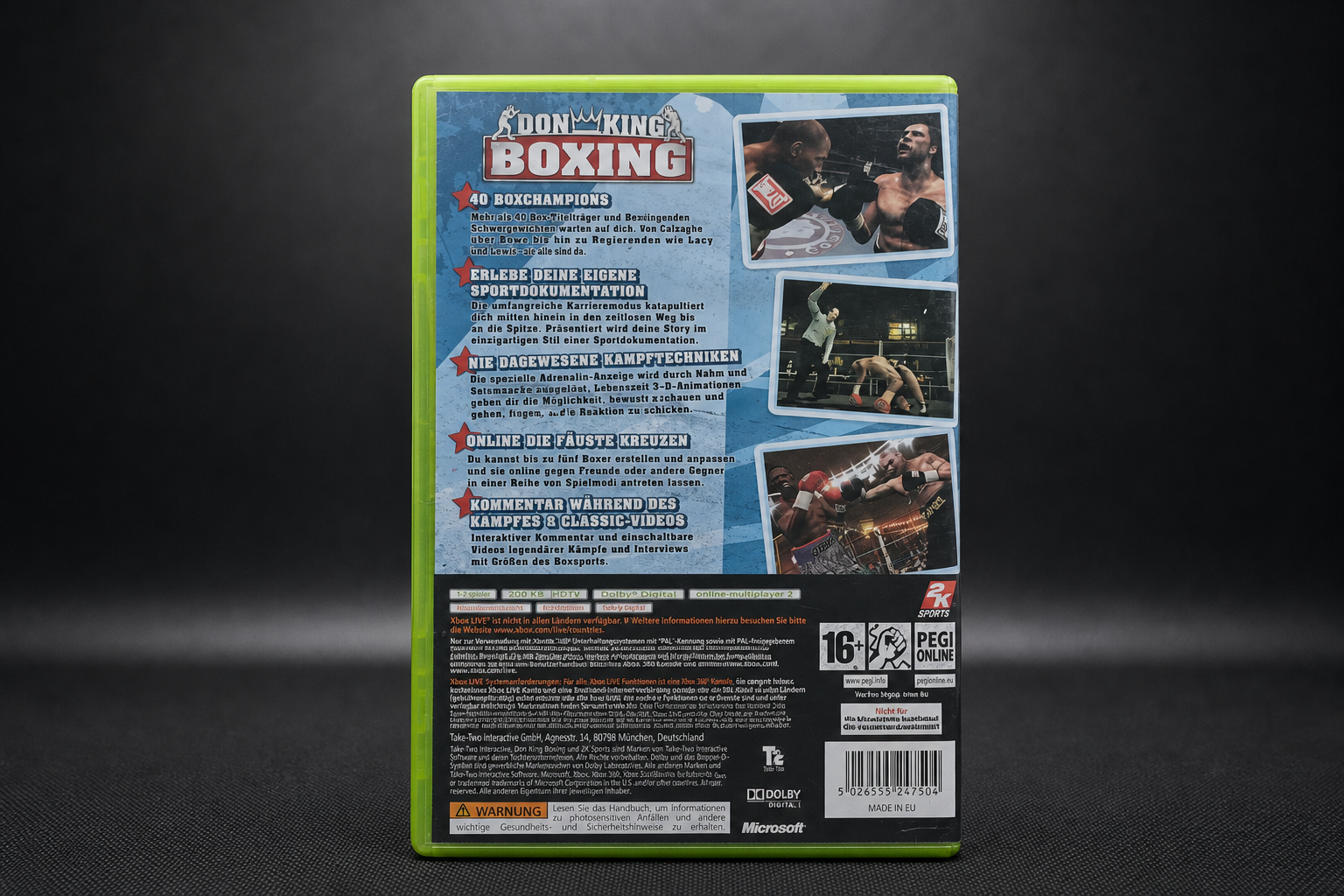 Don King Boxing Xbox 360 – Rückseite