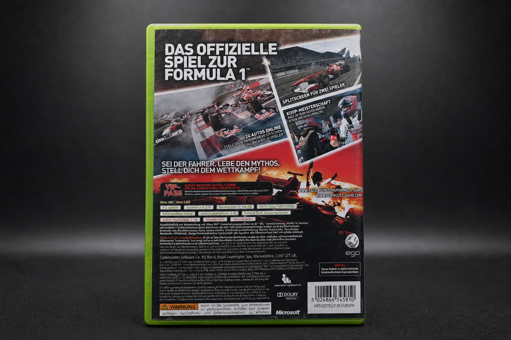 F1 2011 Xbox 360 – Rückseite