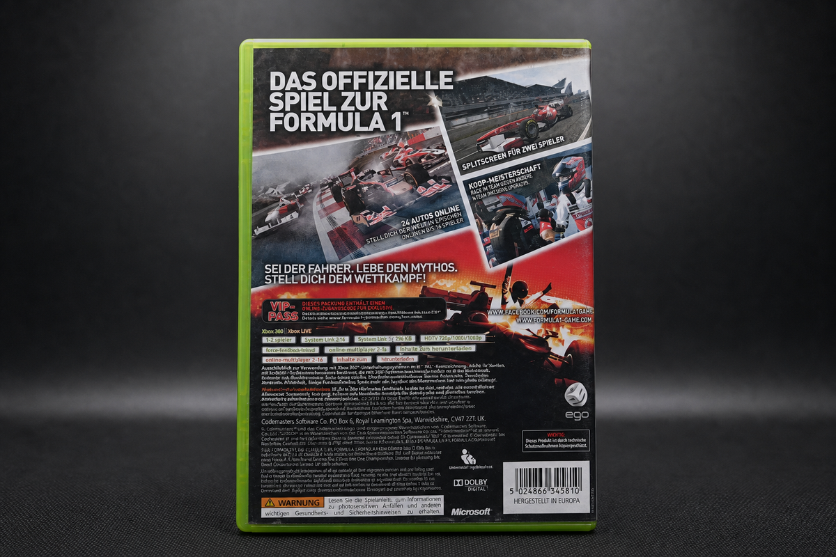 F1 2011 Xbox 360 – Rückseite