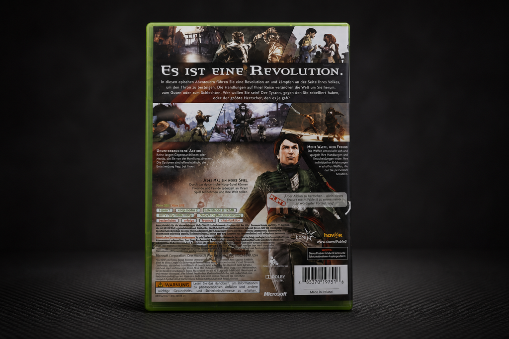 Fable III Xbox 360 – Rückseite