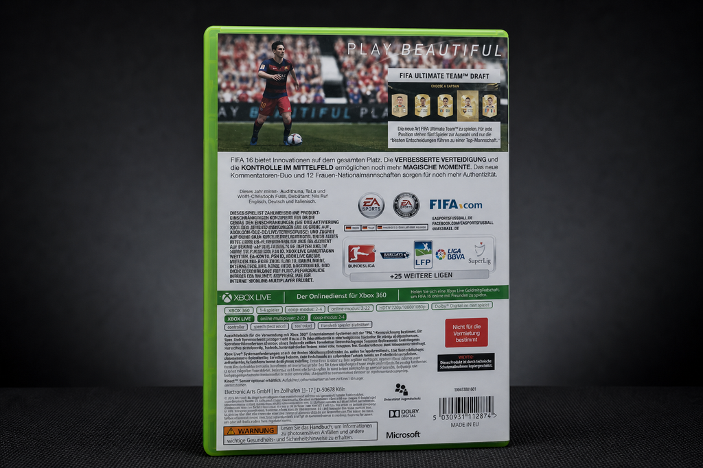 FIFA 16 Xbox 360 – Rückseite