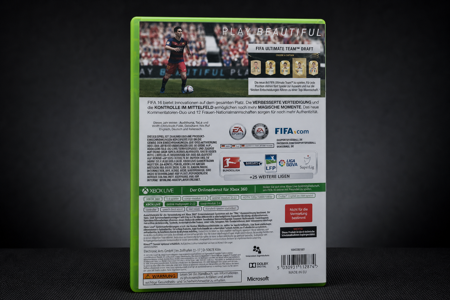 FIFA 16 Xbox 360 – Rückseite