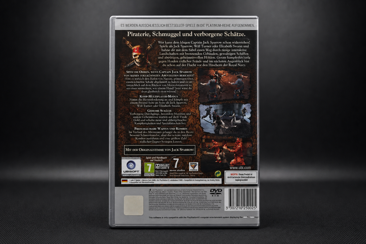 Fluch der Karibik Die Legende des Jack Sparrow PS2 Platinum – Rückseite