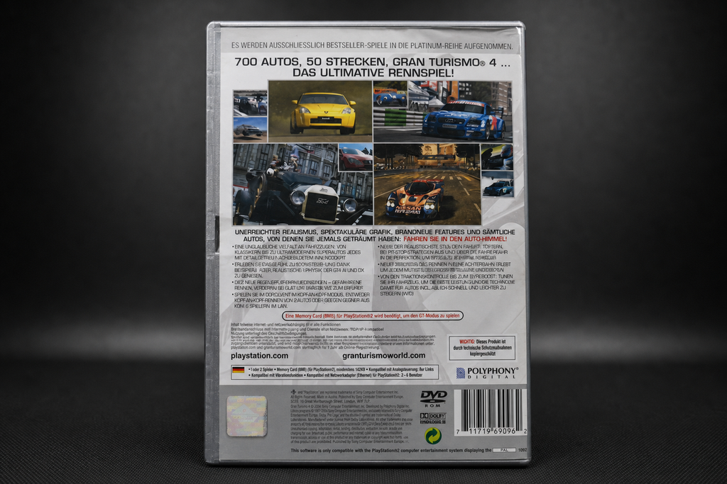 Gran Turismo 4 PS2 Platinum – Rückseite