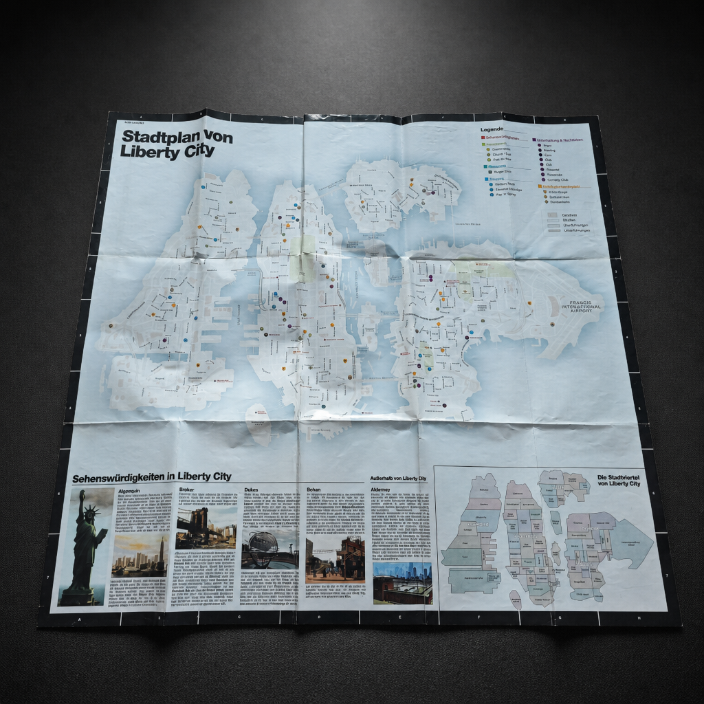GTA IV Liberty City Stadtplan Poster – Gesamtansicht Vorderseite