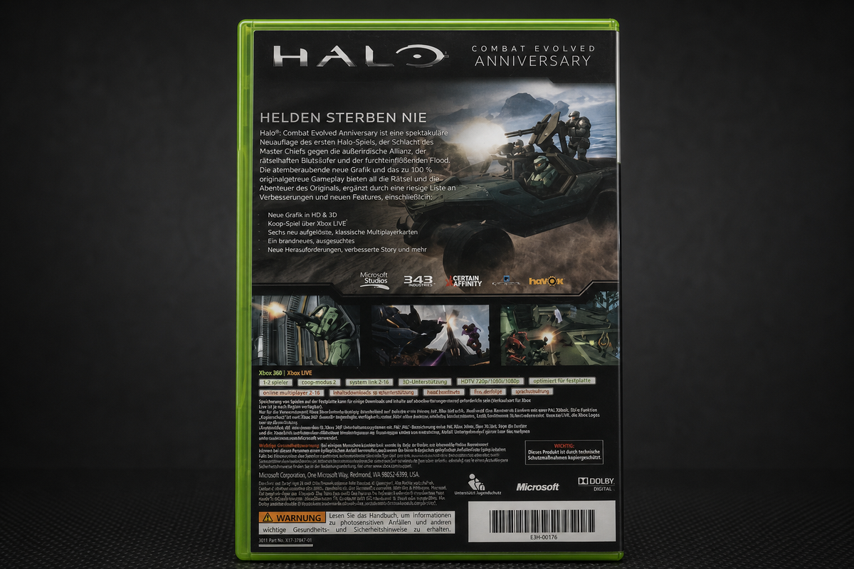 Halo Combat Evolved Anniversary Xbox 360 – Rückseite