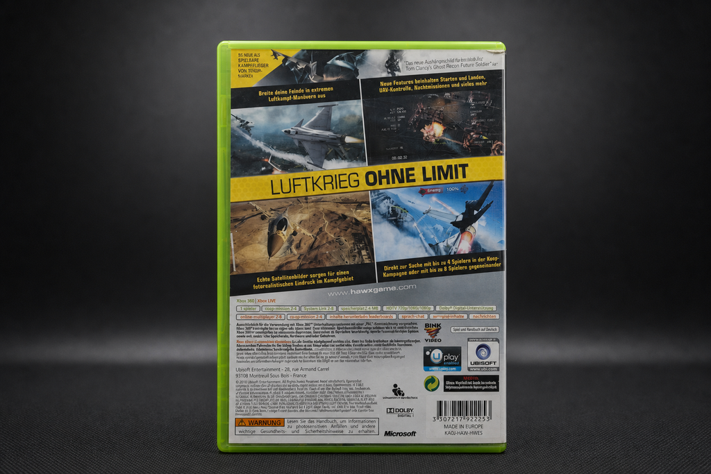 Tom Clancy's H.A.W.X 2 Xbox 360 – Rückseite