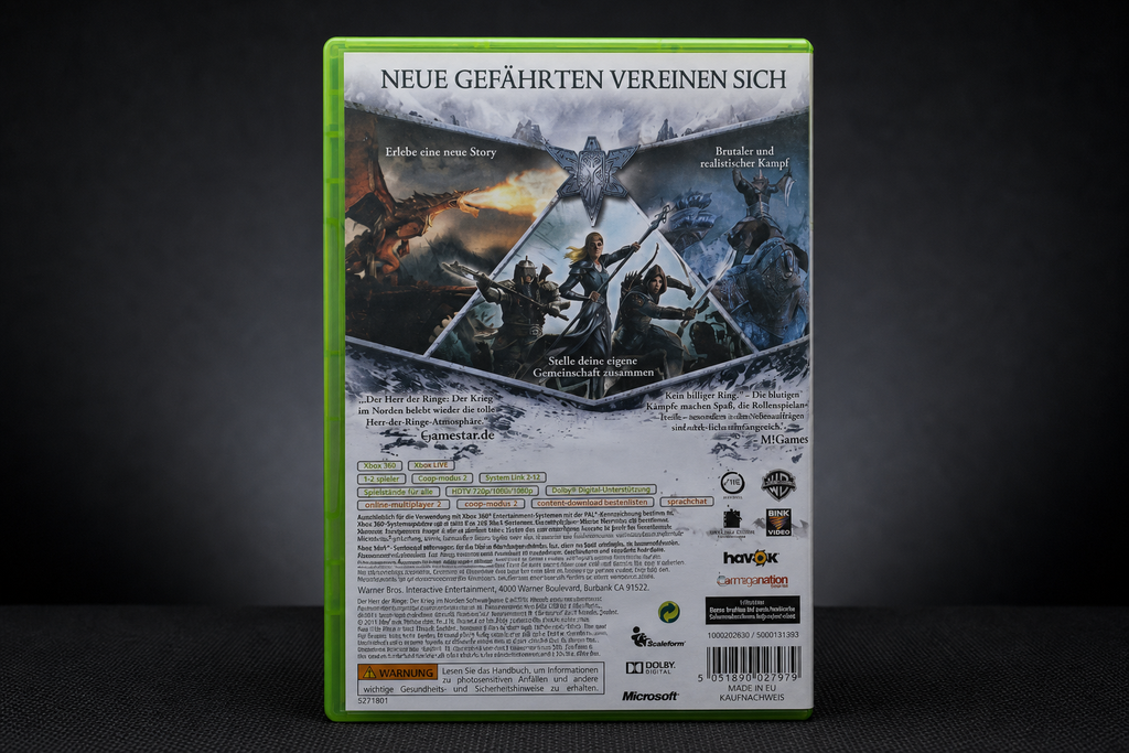 Der Herr der Ringe: Der Krieg im Norden Xbox 360 – Rückseite