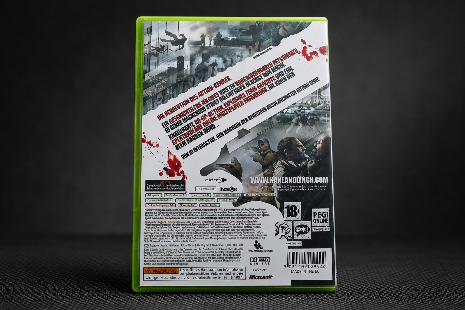 Kane & Lynch Dead Men Xbox 360 – Rückseite