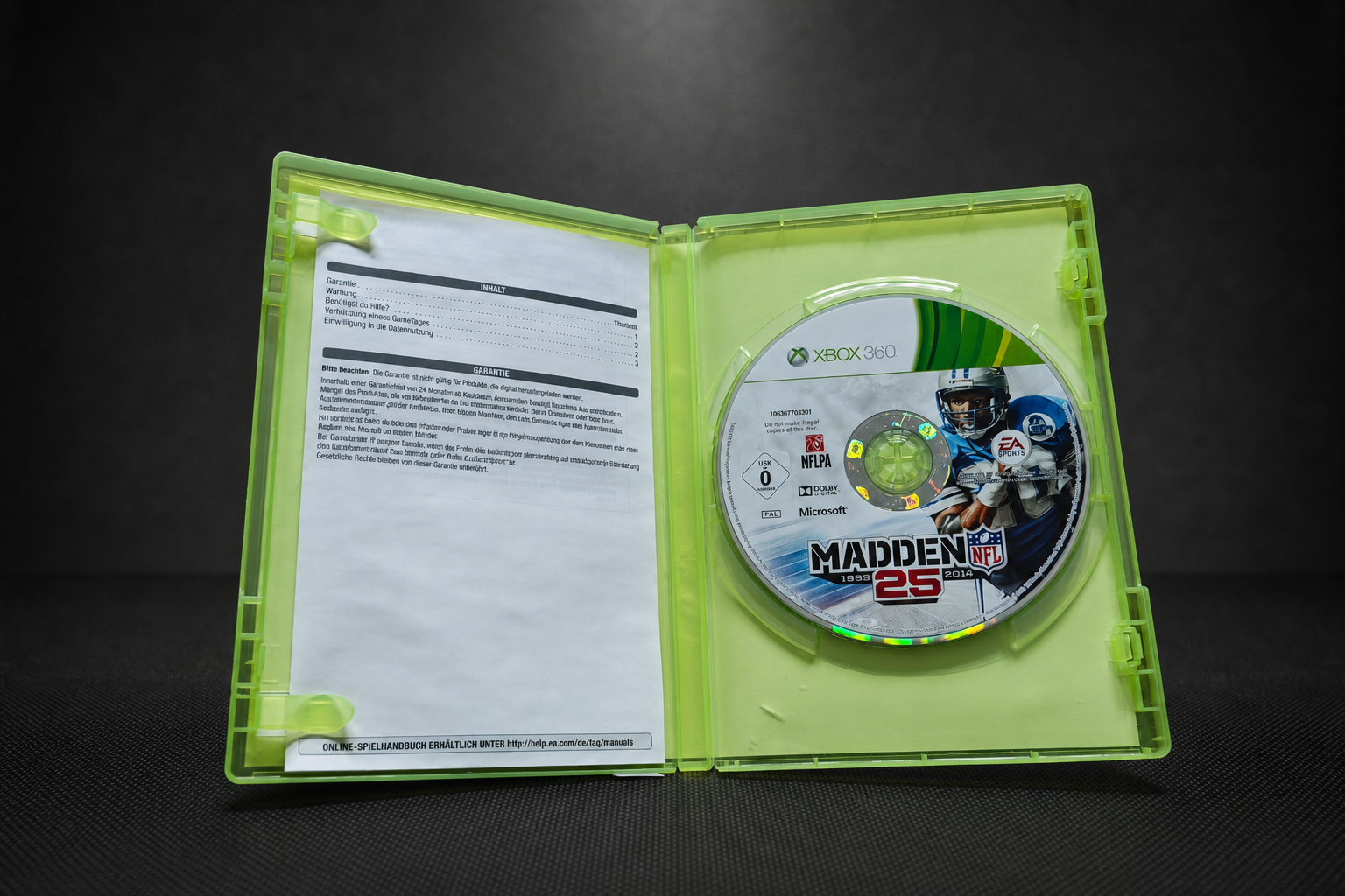 Madden NFL 25 Xbox 360 – Offen mit CD und Garantieeinleger