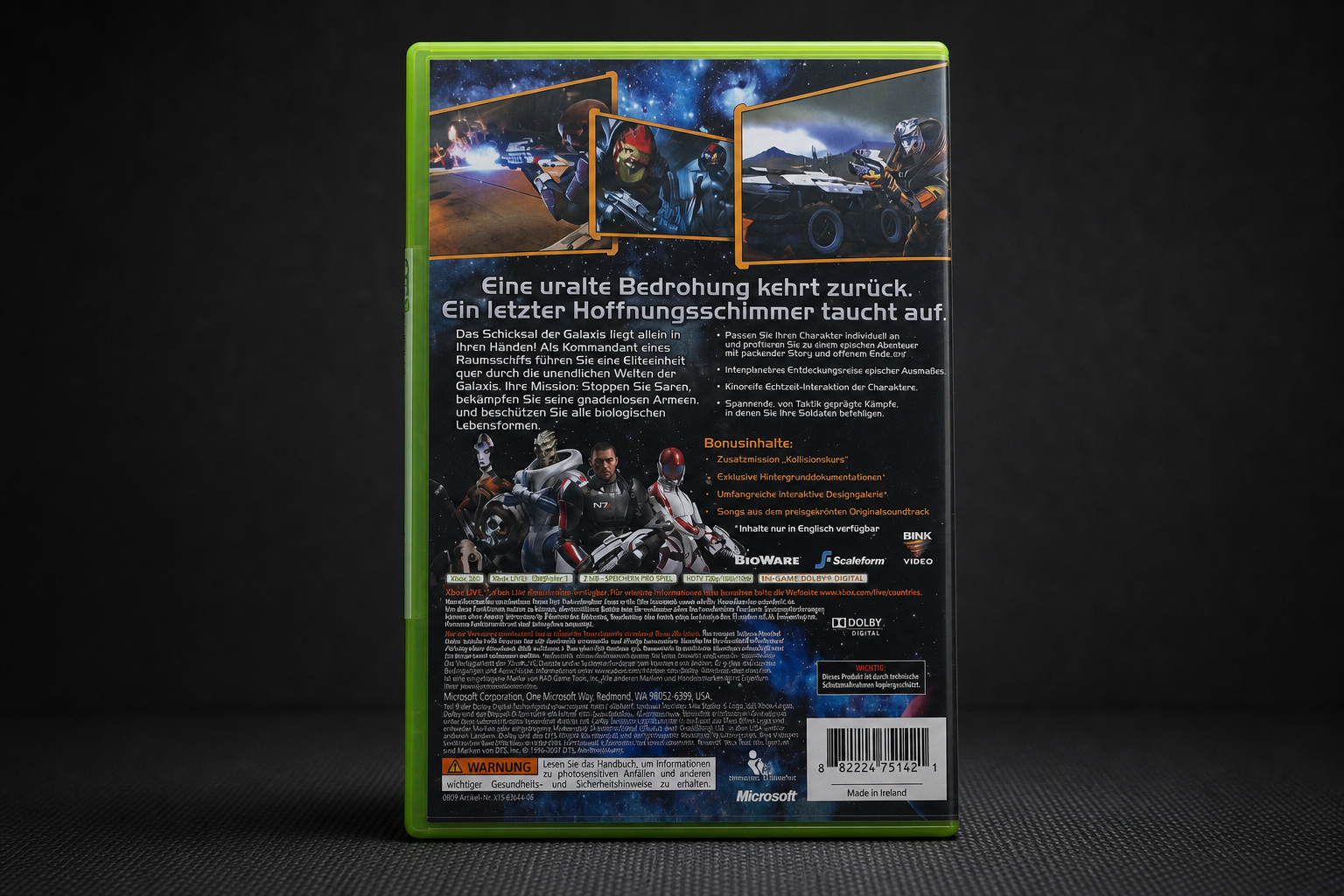 Mass Effect Xbox 360 Classics – Rückseite