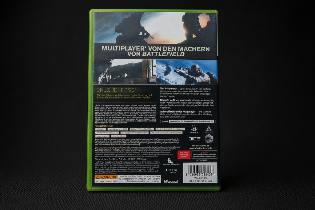 Medal of Honor Xbox 360 – Rückseite