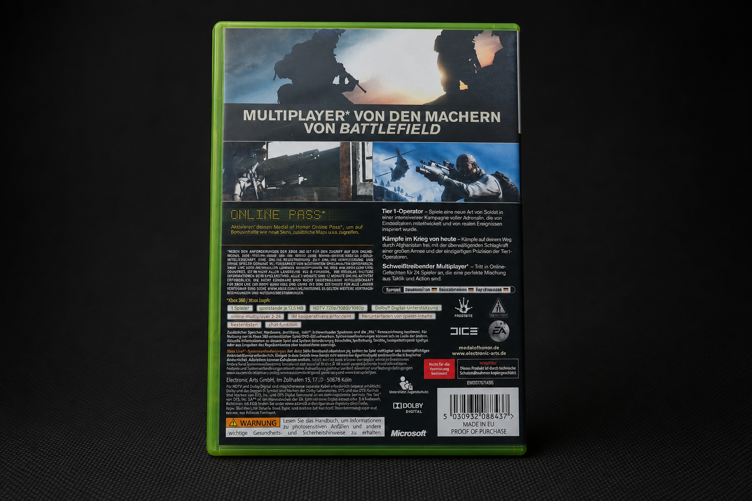 Medal of Honor Xbox 360 – Rückseite