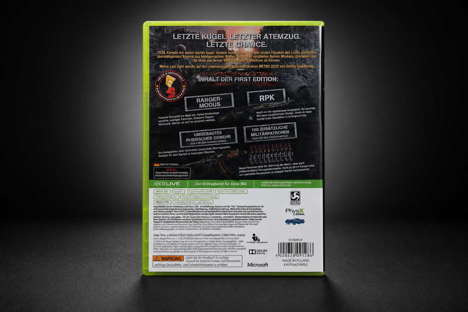 Metro: Last Light – First Edition – Xbox 360