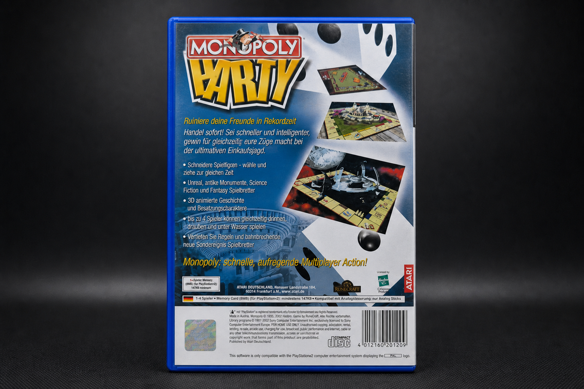 Monopoly Party PS2 – Rückseite