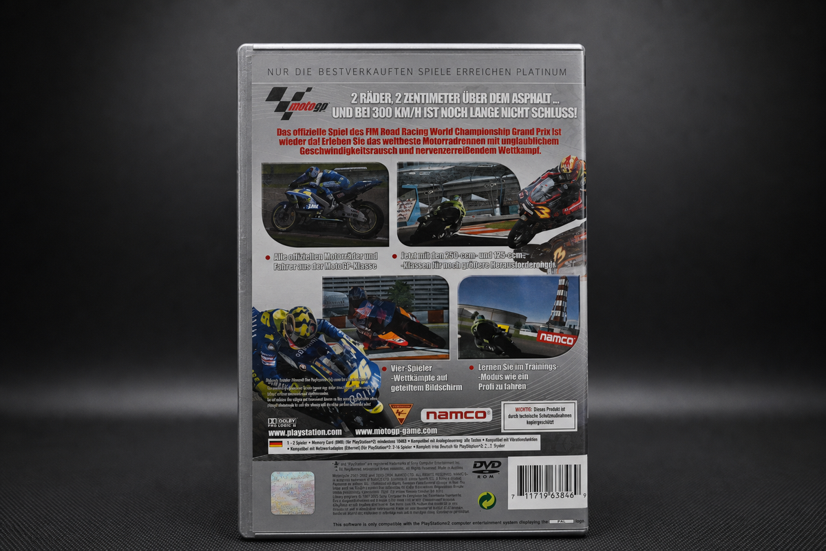 MotoGP 4 PS2 Platinum – Rückseite