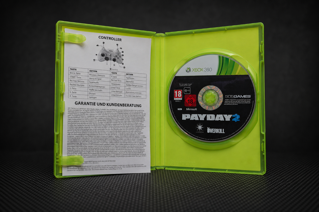 Payday 2 Xbox 360 – Offen mit CD und Controller-Einleger
