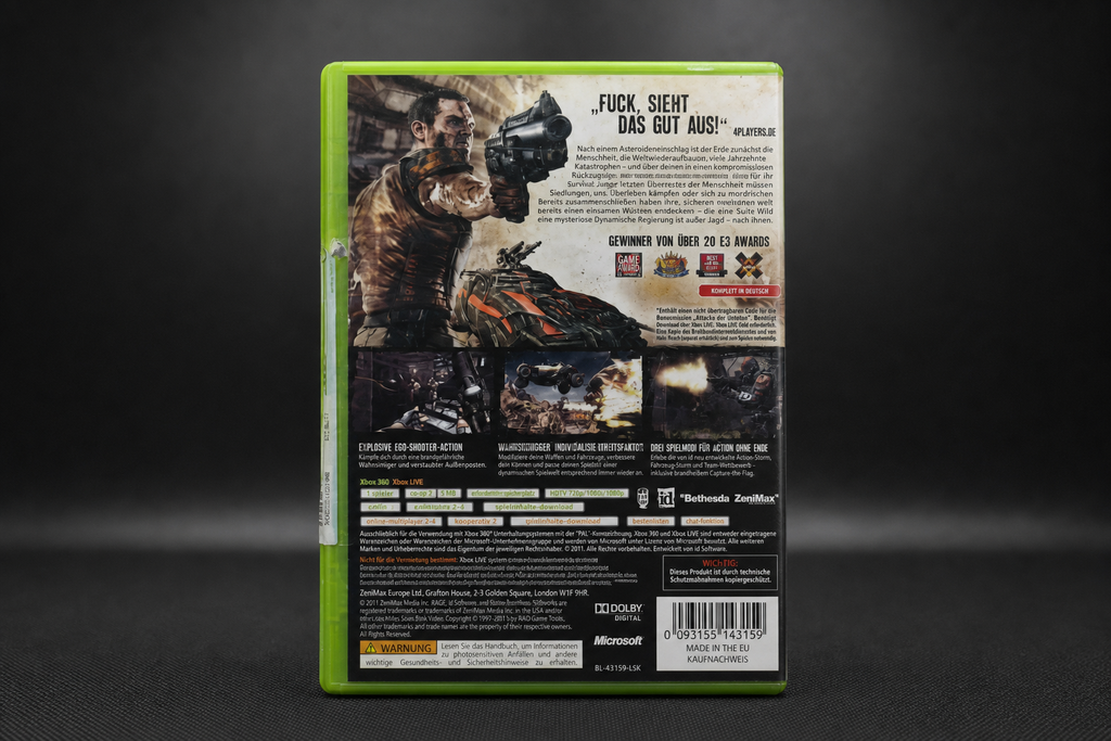 RAGE Anarchy Edition Xbox 360 – Rückseite