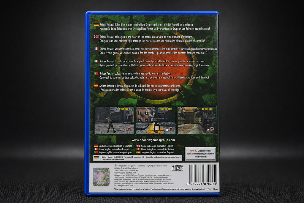 Sniper Assault PS2 – Rückseite