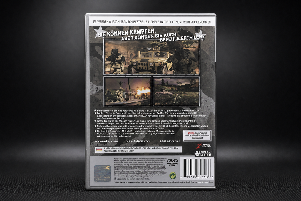 SOCOM 3 U.S. Navy SEALs PS2 Platinum – Rückseite
