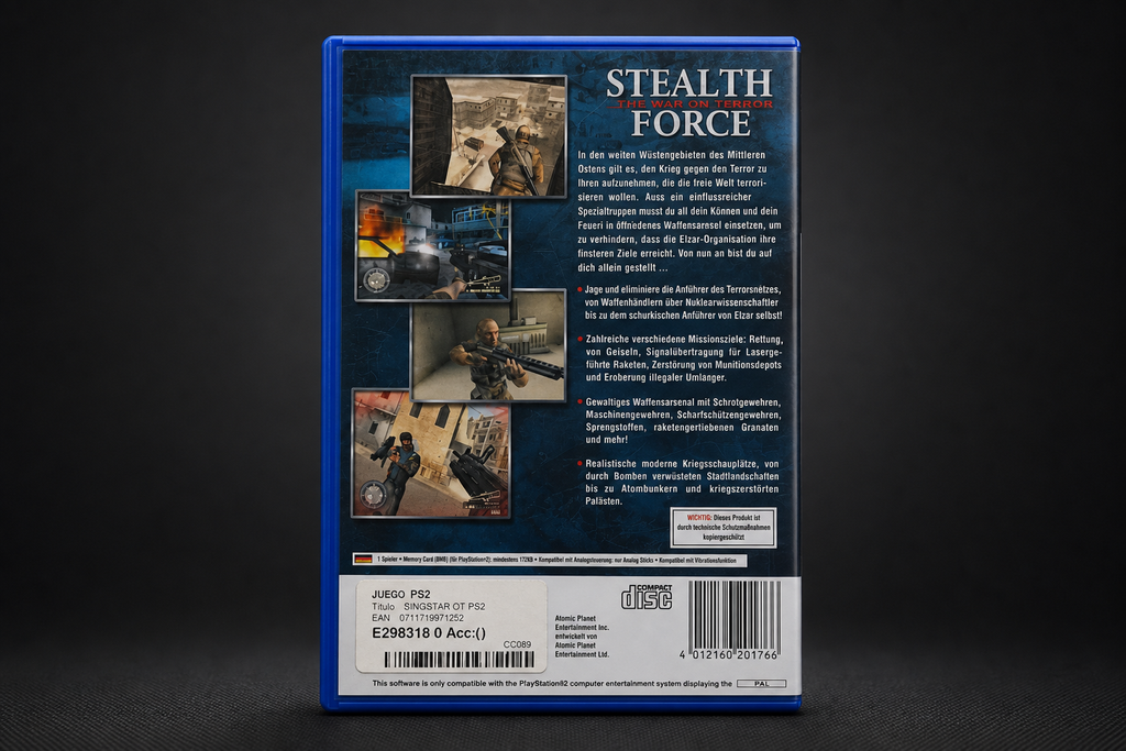 Stealth Force The War on Terror PS2 – Rückseite