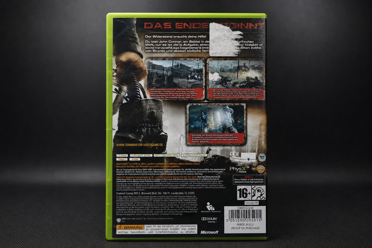Terminator Die Erlösung Xbox 360 – Rückseite
