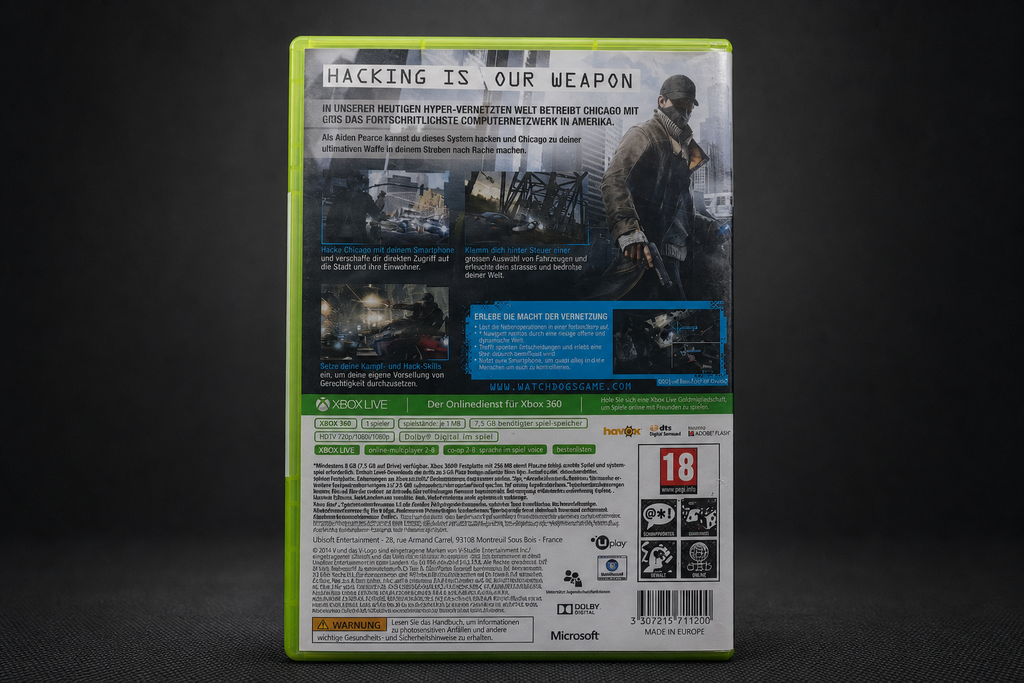 Watch Dogs Xbox 360 – Rückseite