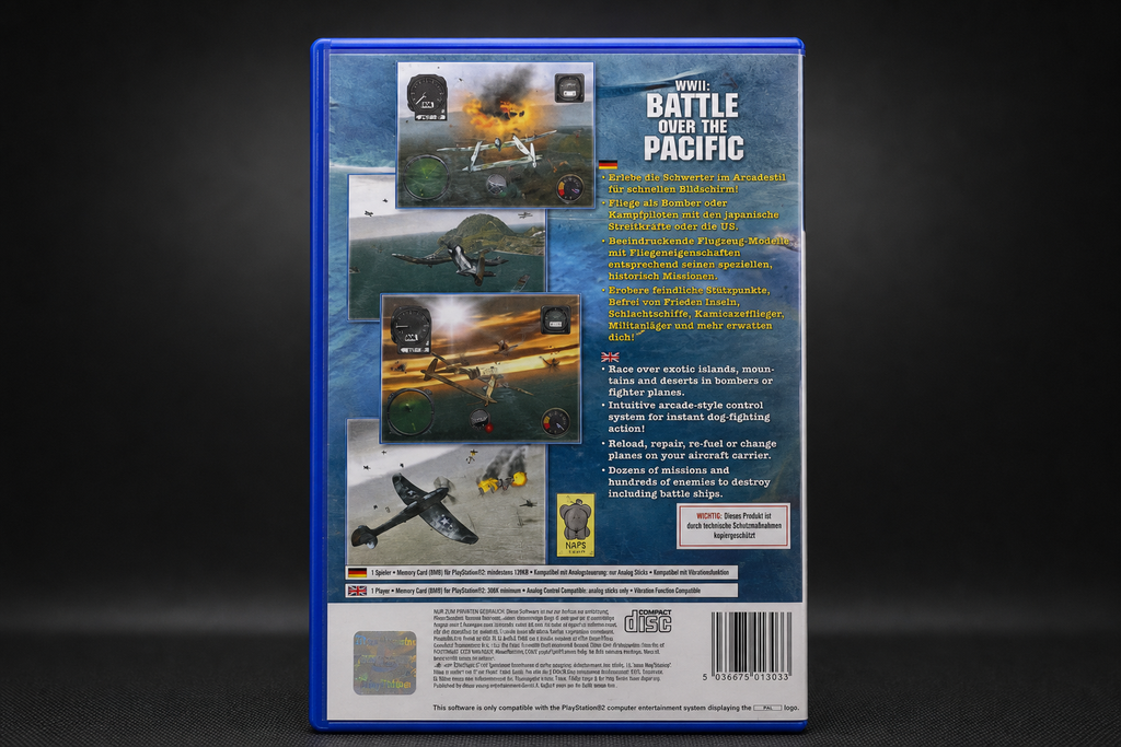 WWII Battle Over the Pacific PS2 – Rückseite