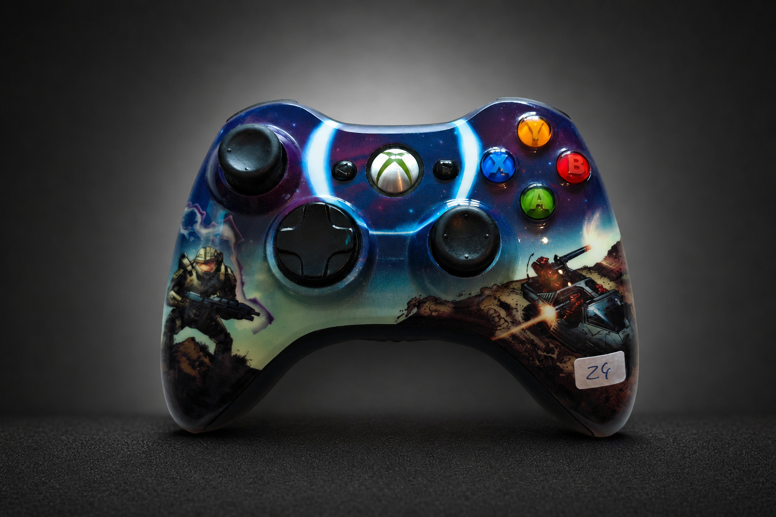 Xbox 360 Wireless Controller – Halo Custom Design – Schwarz (Gebraucht) Nr.24