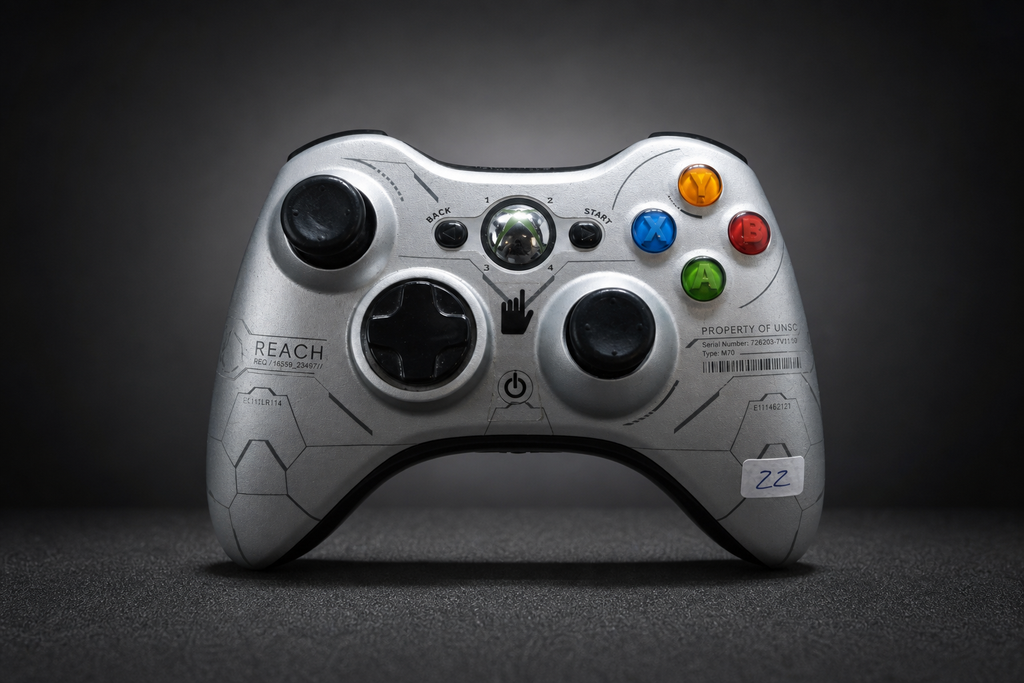 Xbox 360 Wireless Controller – Halo: Reach Limited Edition – Silber (Gebraucht) Nr.22
