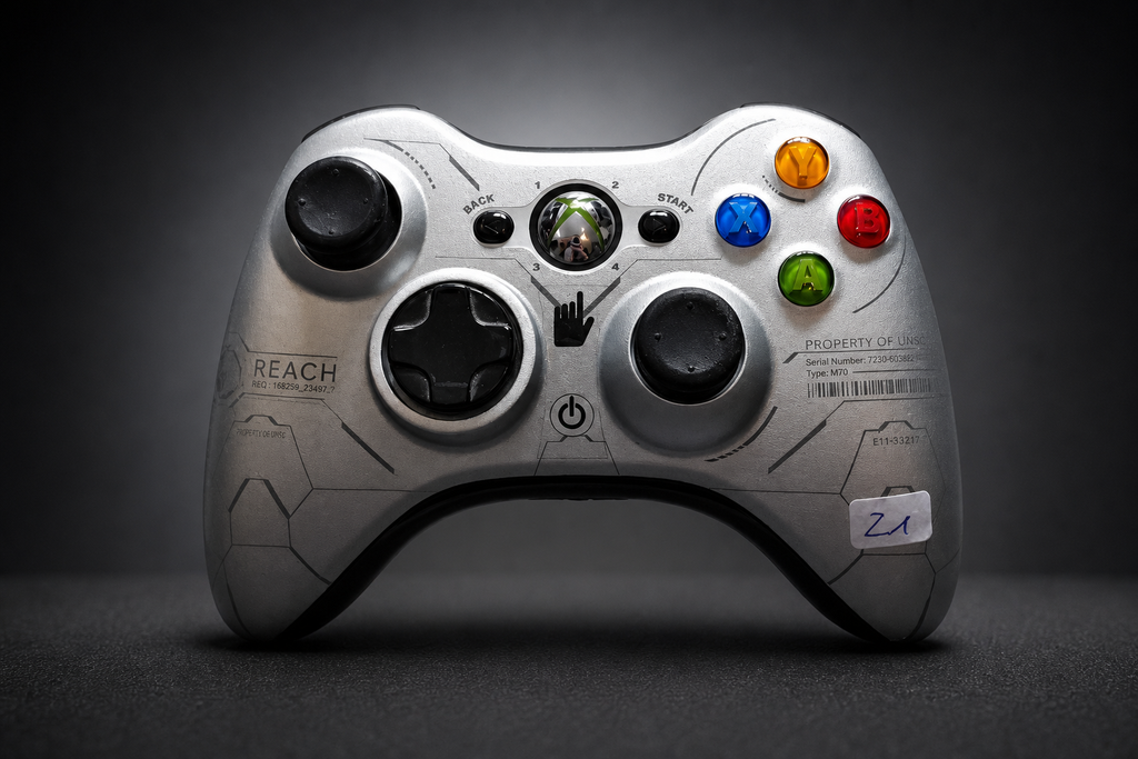 Xbox 360 Wireless Controller – Halo: Reach Limited Edition – Silber (Gebraucht) Nr.21