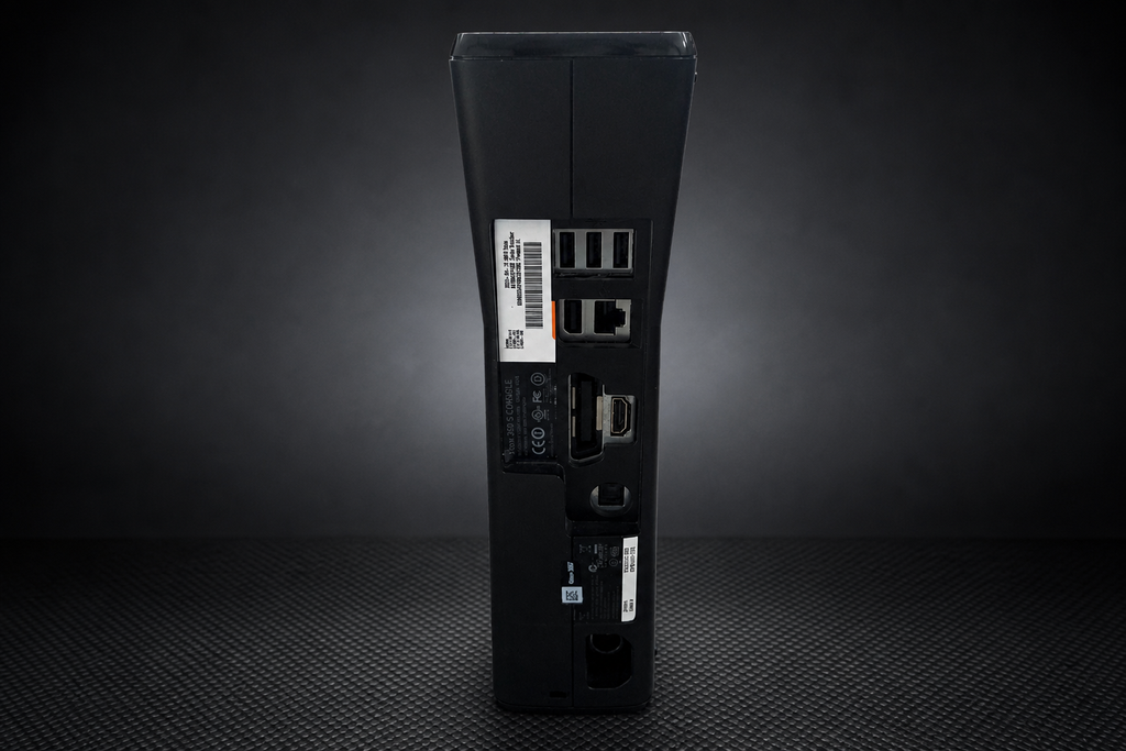 Xbox 360 S Slim Schwarz – Rückseite