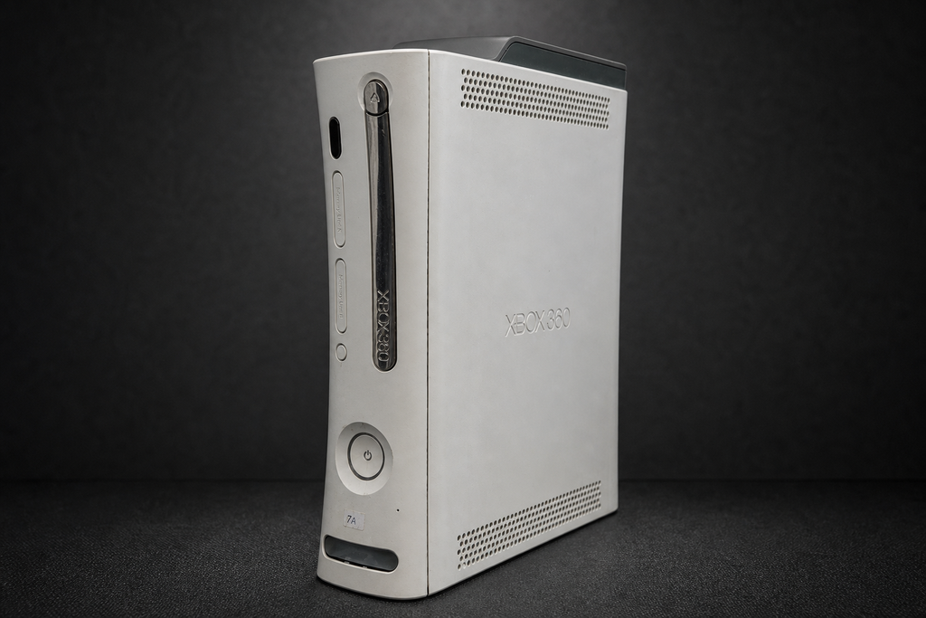 Xbox 360 Fat Weiß – Frontansicht schräg