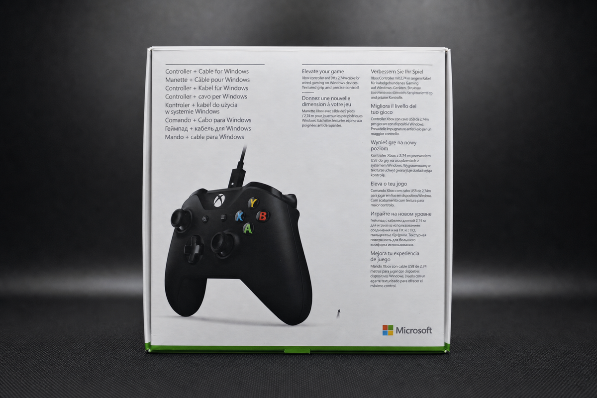 Xbox One Wireless Controller Schwarz – Box Rückseite